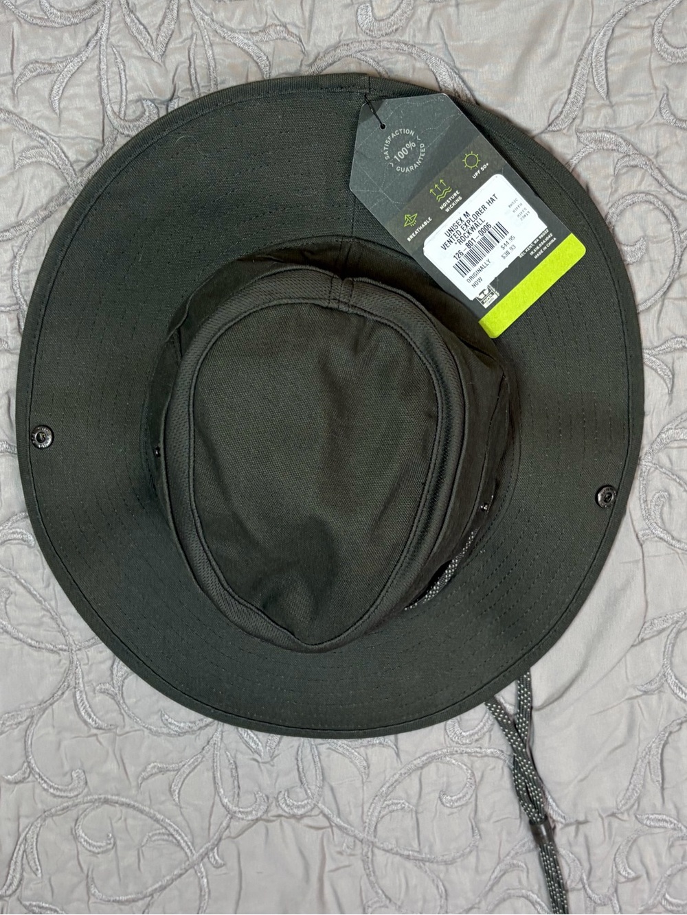 REI Co-op Hat Unisex Medium Vented Explorer Chin Strap Snaps Olive Green NWT SPF